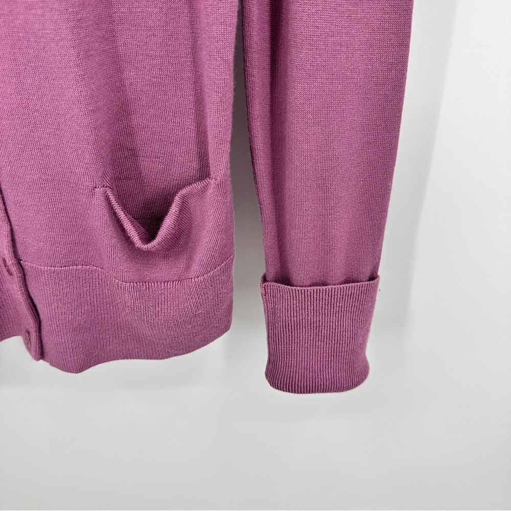 Halogen Cardigan Long Sleeve Pocket Button Closure Raspberry Size M - Picture 3 of 7